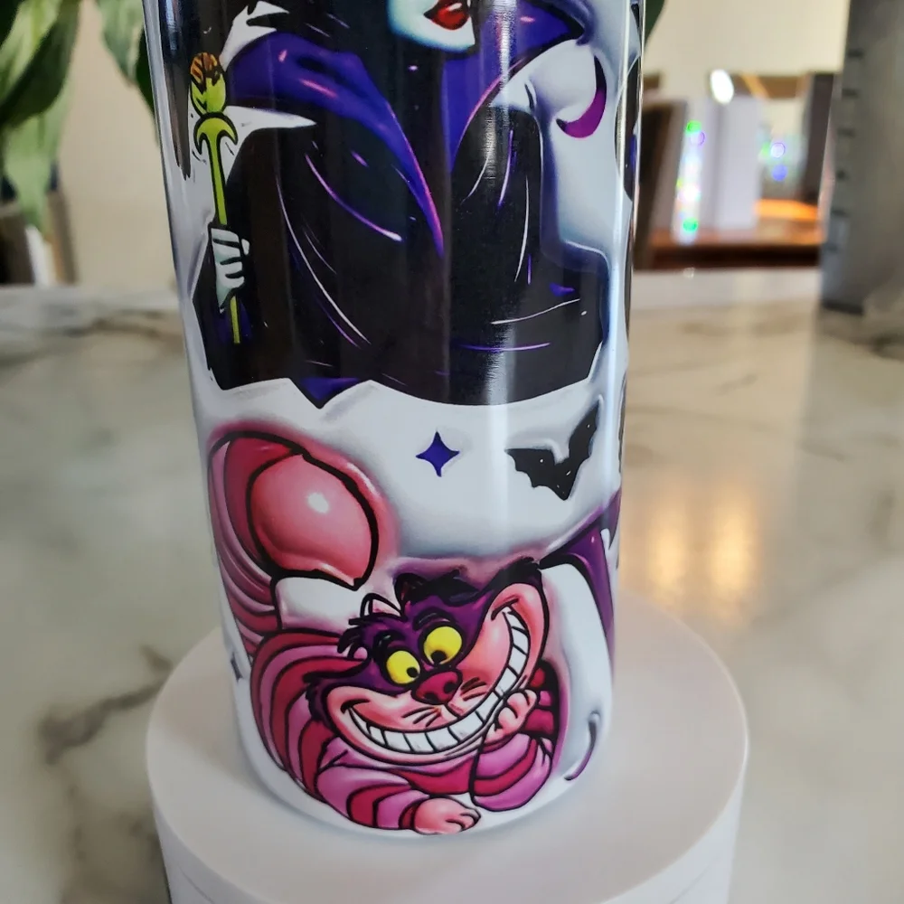 Disney Villains 3D Puffy Bubble 20oz Tumbler  with duo lids 🎉sale